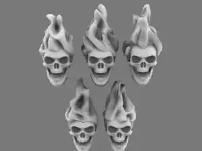Pumpkin Lords SK V10K Knight Flaming  Skull Heads 3D print model