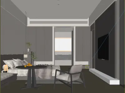 Simple apartment room scene 3D model