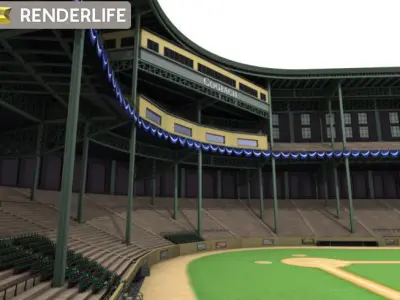 Baseball stadium interior 3D model