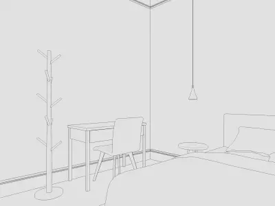 Scandinavian Bedroom 3D model