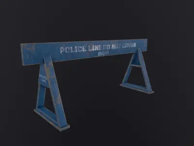  Police Barrier 3D Model Low-poly 3D model