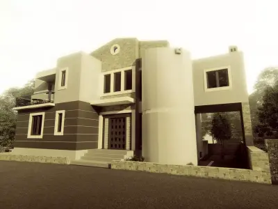 Modern house in Greece 3D model