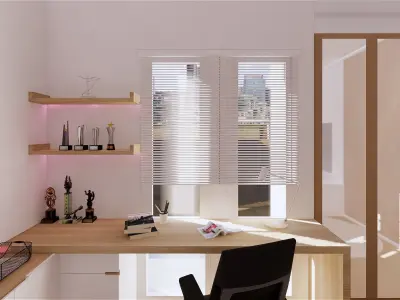 Modern 2021 Teen Bedroom 4x3m 3D model