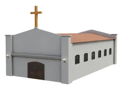 Church Scene Collection Objects many PBR Options Low-poly 3D model