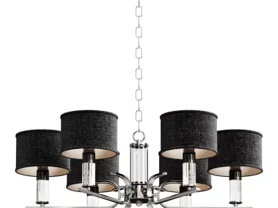 Ignitus pendant chandelier with black shades 3D model