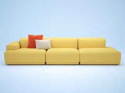 Connect 3-Seater Open Armrest 3D model