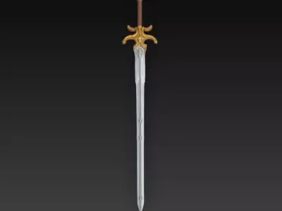 Solaria Sunblade - Celestial Holy Light Sword Low-poly 3D model