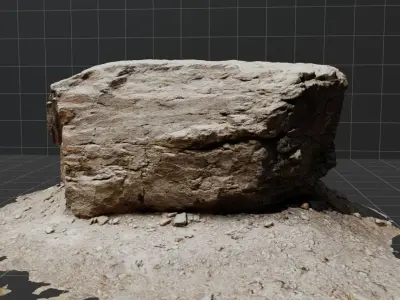 3d scanned rock - 026 Low-poly 3D model