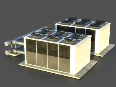 Rooftop Air Conditioner Low-poly 3D model