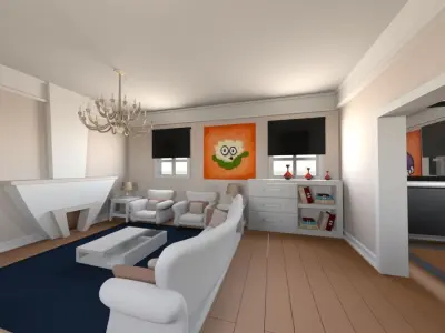 Cartoon Living Room Rich 3D model