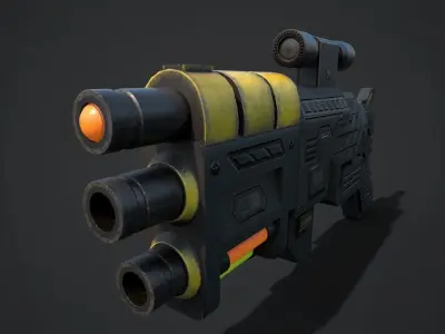 Sci Fi Concept Ray Gun Low-poly 3D model
