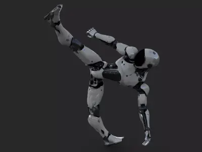 Humanoid Robot Animation Low-poly 3D model