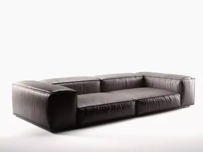 Extrasoft A seater sofa leather 3D model