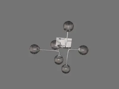 Wunberlight modern wall light with five glass balls 3D model