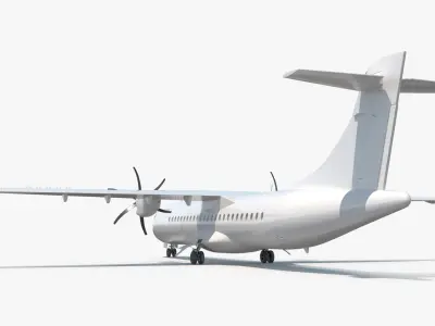 Civil Passenger Plane with Dual Propellers White 