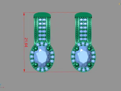 Women Earrings 3DM STL Womens Earring Renders 3D print models   3D print model