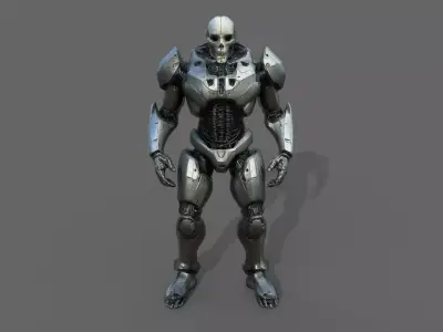 Cyborg Fighter Pack 3 Low-poly 3D model