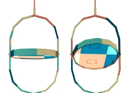 Modern pedant LED light 2 3D model