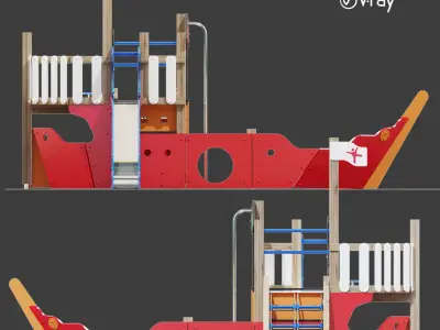 Childrens playground Pirate ship 3D model