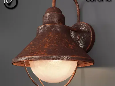 rusted wall light 3D model