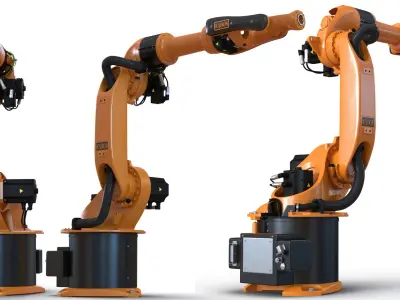  KUKA KR-16 L8 Industrial Robotic Arm Rigged for Maya 