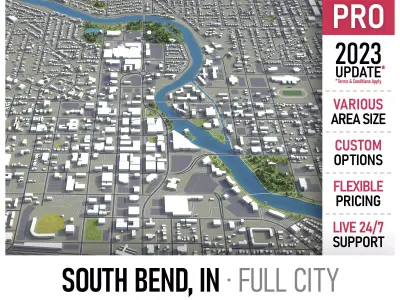 South Bend  Low-poly 3D model