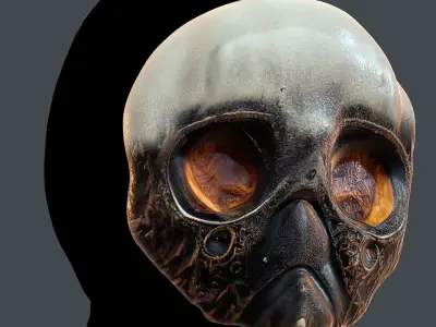 Gas mask printable helmet scifi character game space Low-poly  Low-poly 3D model