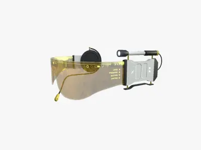 SciFi Glasses D07 White Gold - Character Design Fashion Low-poly 3D model