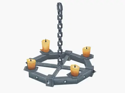 Chandelier Hand Paint Low-poly 3D model