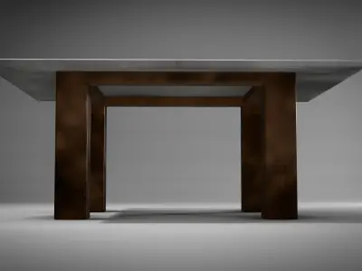Square Marble Table Free 3D model