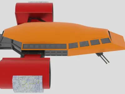 Jupiter - 300 Spaceship  Low-poly 3D model