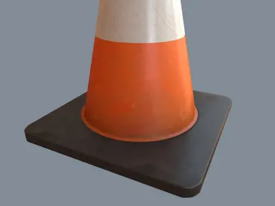 Traffic Cone PBR Game Ready  Low-poly 3D model