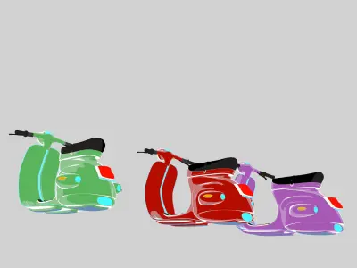 Vespa scooter  x3 - futuristic version - manga shader nodes 3D model