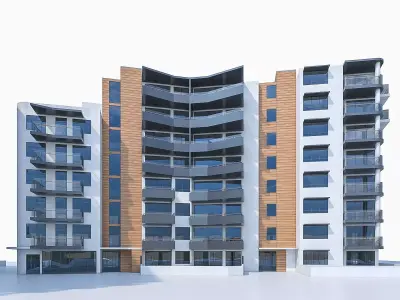 Apartment Buildings 04 Low-poly 3D model