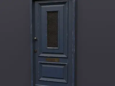 Front Door with Blue Paint 3D model