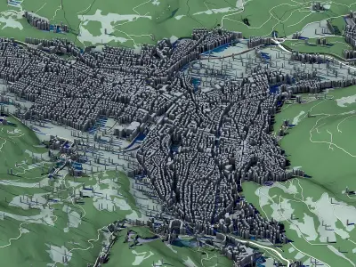 Cityscape Garmisch Partenkirchen Bavaria Germany 3D model