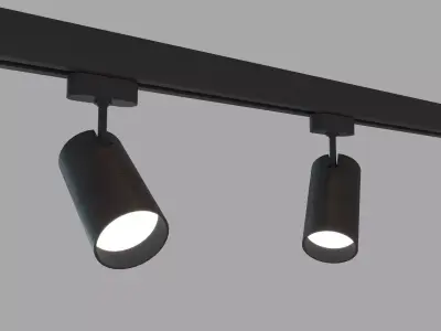 Rigged Lowpoly Led Track Spot With Photometric  Light Low-poly 3D model