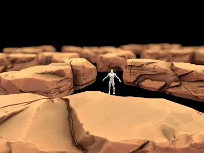 Stlized Rock Model  Low-poly 3D model
