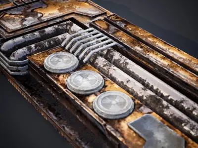 Sci-fi detail Low-poly 3D model