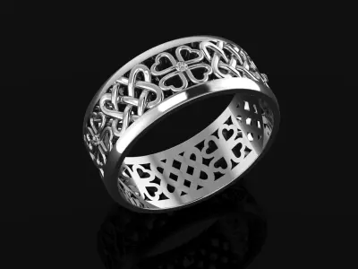 Ring 3D print model celtic gold 3D print model