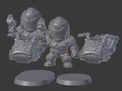 Chibi Lawman biker set 3D print model