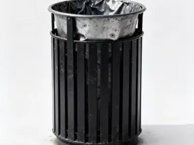 Urban Street Trash Receptacle 3D Model Low-poly 3D model