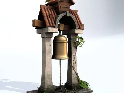 Stylized Bell Tower Low-poly 3D model