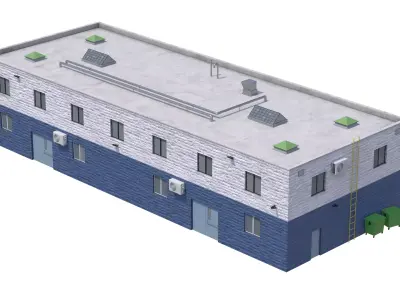 14 PBR Industrial Buildings Collection 3D Model Pack