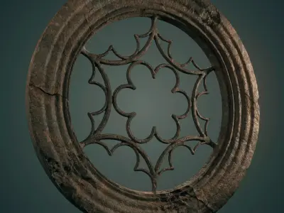 Medieval Circular Windows 01 3D model