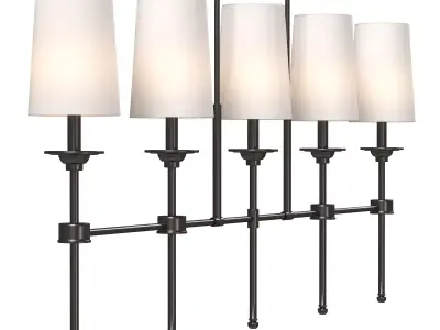 Hayse 5 - Light Dimmable Linear Chandelier 3D model