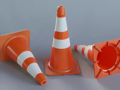 Cone sinalizacao ABNT Low-poly 3D model
