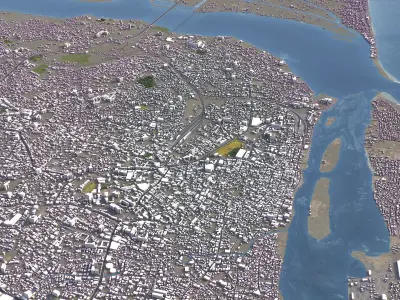 Mangalore - Mangaluru - 3D City Model Low-poly 3D model