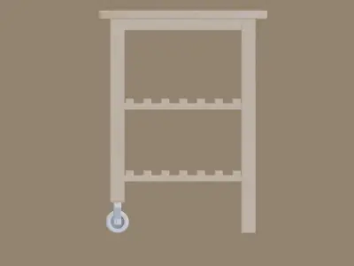 Wooden Cart 3D model