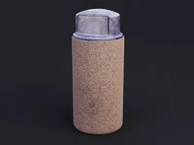 Garbage Bin Low-poly 3D model